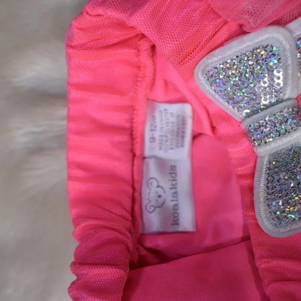 Little Girls Sparkly Pink Tutu Dance Skirt Size 9-12 Months